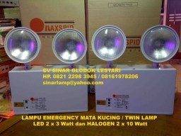 Lampu Emergency Twin Lamp LED 2 x3W dan Halogen 2 x 10W